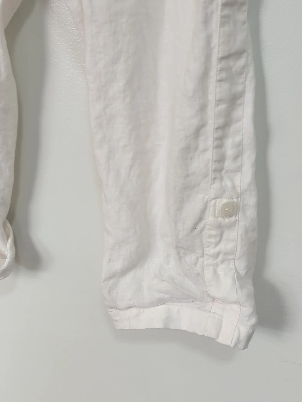 Pure Jill‎ By J. Jill Size XL White 100% Linen Elastic Waist Crop Pants